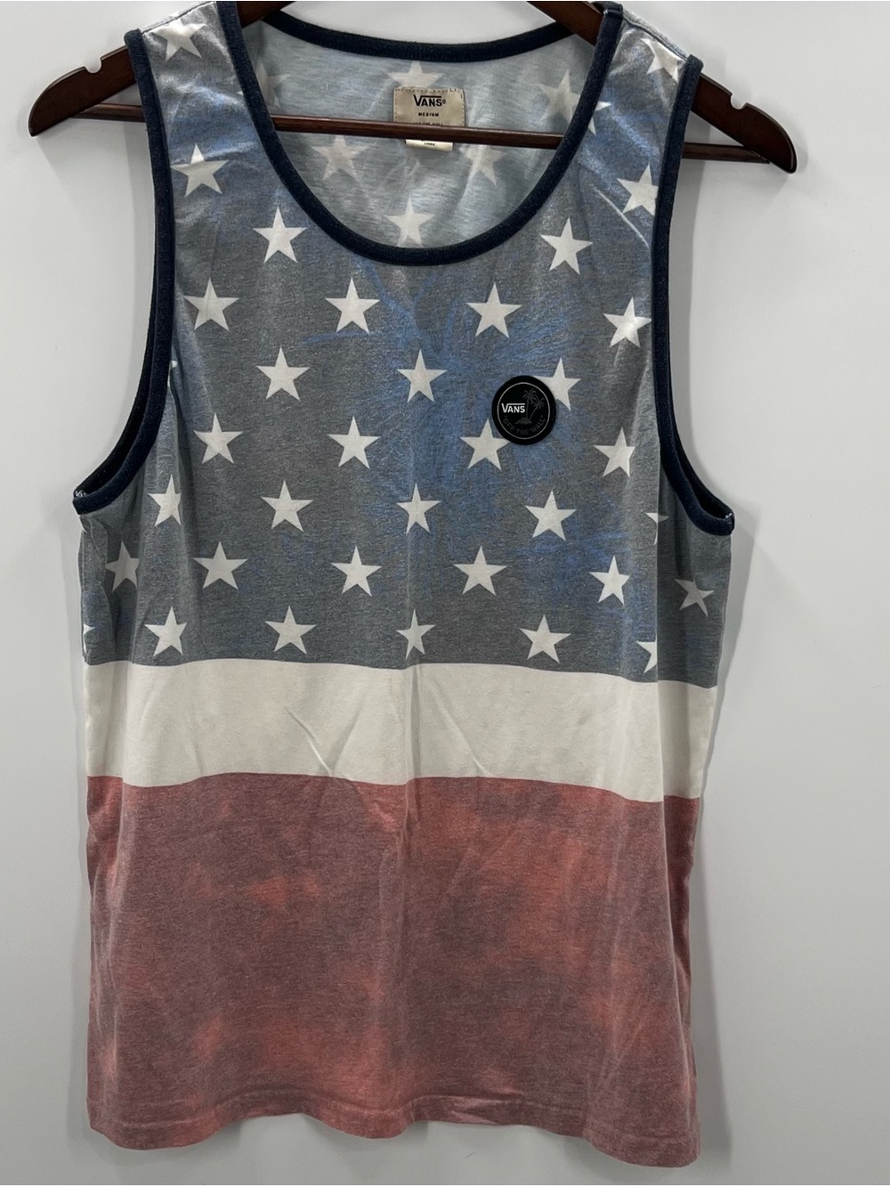 358 Vans Medium American Flag Tank Top - Blue/White/Red